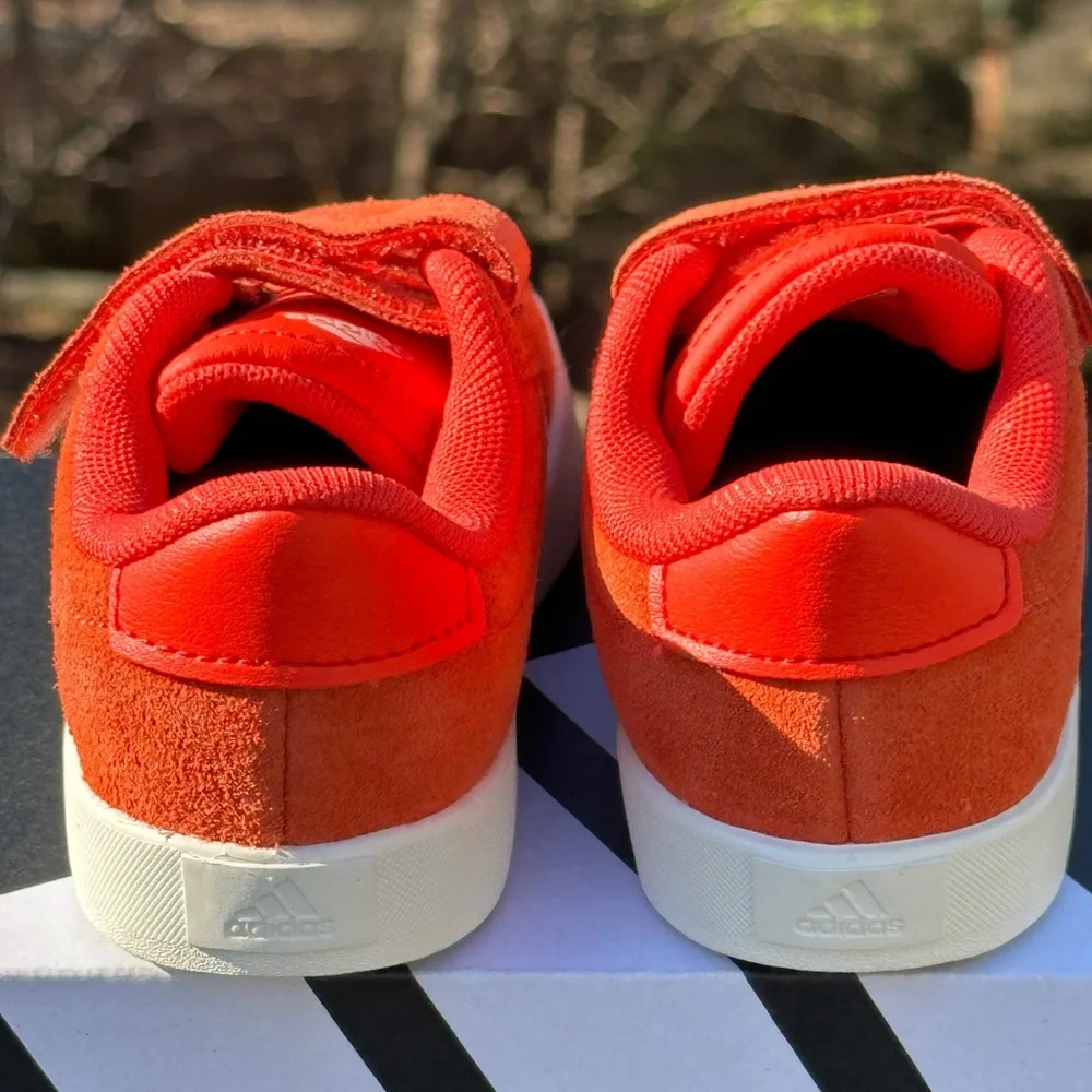 Adidas VL Court 3.0 Kids Youth Casual Sneakers 8C 10C Red White Gum Youth GS NEW